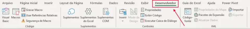 Como habilitar a guia desenvolvedor no Excel 4
