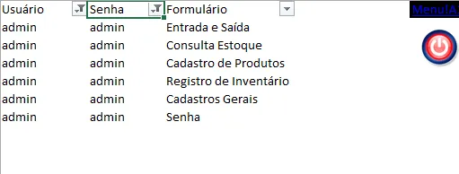Controle de estoque Excel VBA 2.0 - Permissões