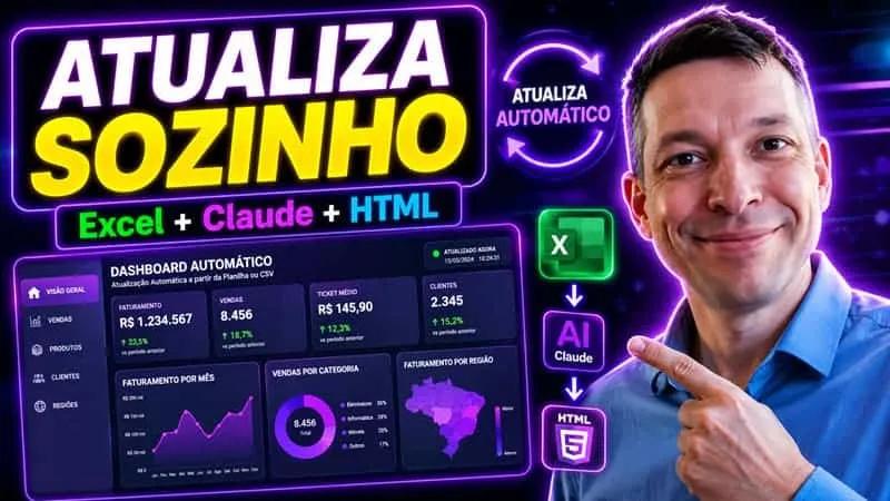 Dashboard Excel com IA Claude Chatgpt HTML Online