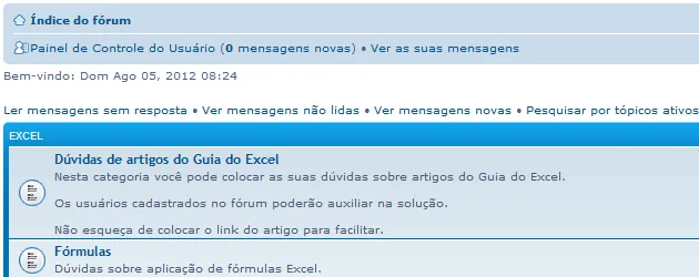 Fórum de Excel e VBA - Guia do Excel