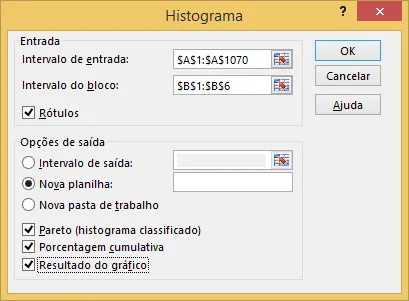 Histograma Excel 16