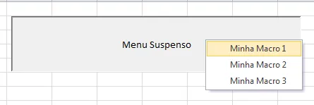 Menu Suspenso no Excel - VBA