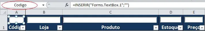 Nomear caixas de texto