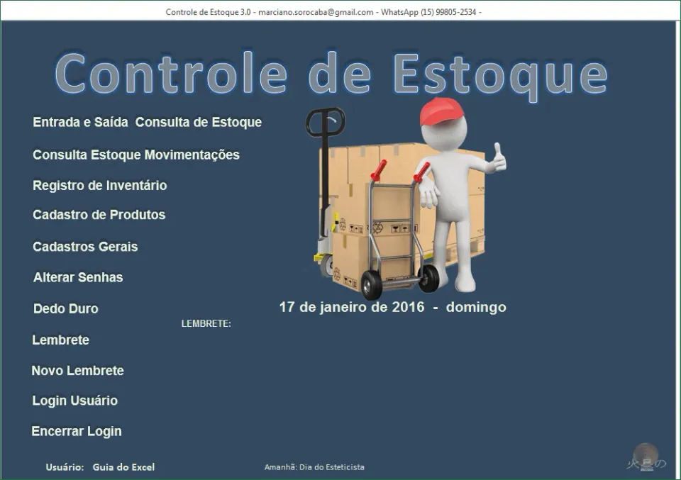 Planilha de controle de estoque Excel 3.0