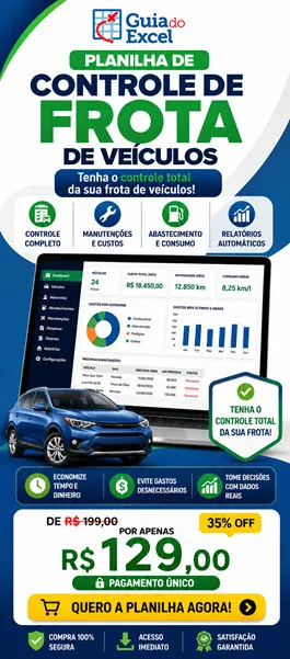 Planilha de controle de frota de veículos Excel