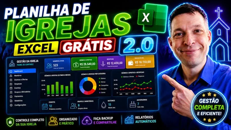 Planilha de Igreja Grátis Excel 2.0
