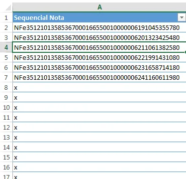 Planilha NF-e XML 9 - mapa xml excel