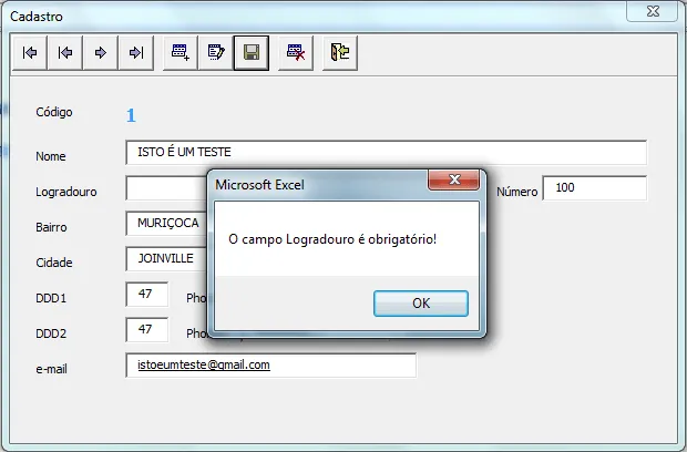Cadastro VBA Excel com Validação de Dados