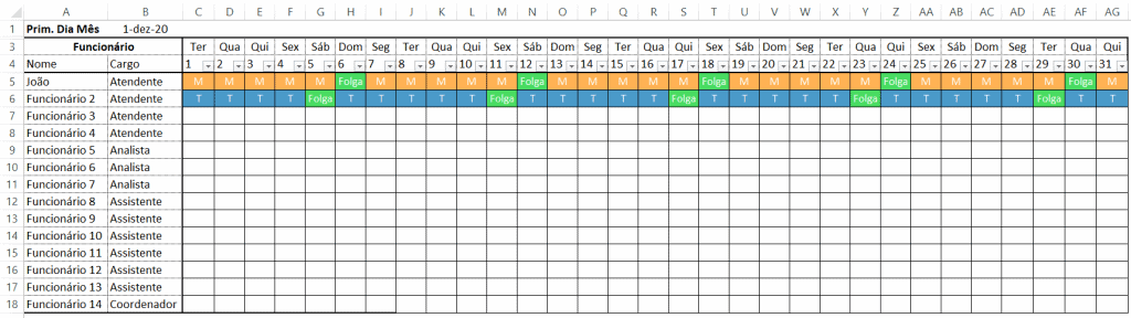 Escala De Trabalho X Como Fazer Guia Do Excel