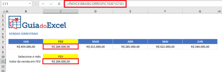 ÍNDICE e CORRESP Excel Como usar Guia do Excel