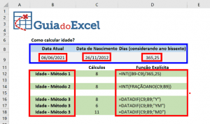 Como Calcular Idade No Excel