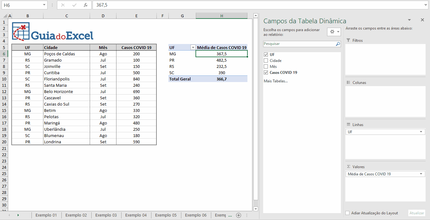 Como calcular média no Excel Guia do Excel