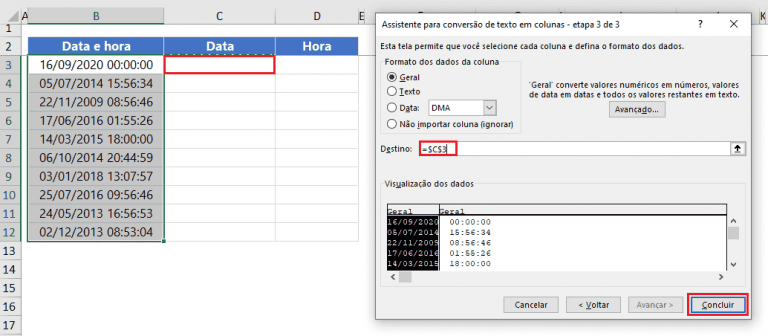 Como Separar Data E Hora No Excel Guia Do Excel