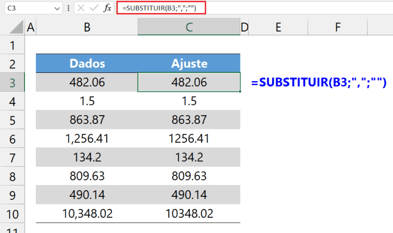 Substituir Ponto Por V Rgula N Meros Ponto Guia Do Excel