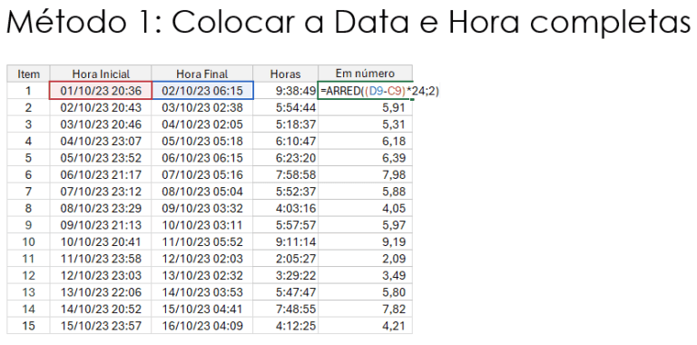 Cálculo de Horas Noturnas Excel Guia do Excel