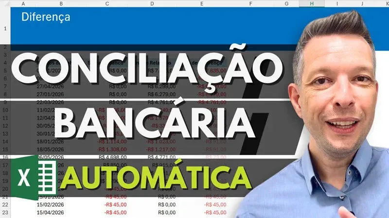 Como Criar Conciliação Bancária Automática no Excel Capa