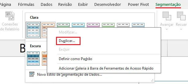 Personalizar Segmentação de Dados no Excel 2