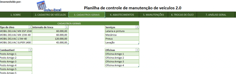 Planilha De Controle De Manutenção De Veículos 20 4658