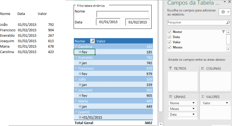 Filtro Automático Em Tabela Dinâmica Excel Guia Do Excel 5727