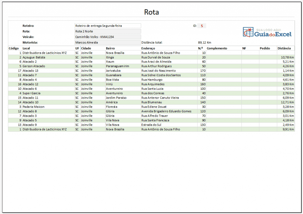 Planilha De Otimiza O De Rota Roteiriza O Excel Guia Do Excel