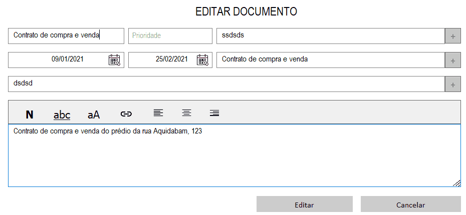 Sistema de gestão de documentos excel 4