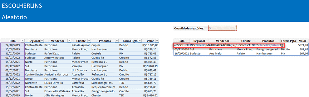 escolherlins excel 2