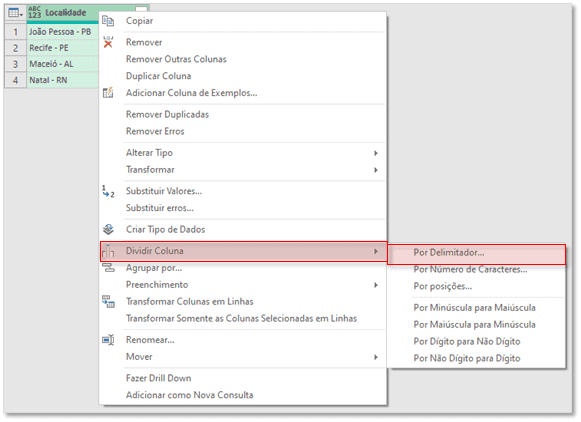 power query tratamento de dados 5