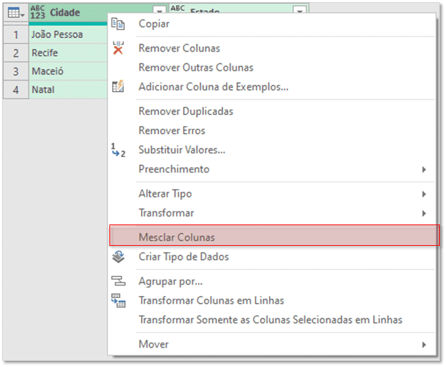 power query tratamento de dados 8