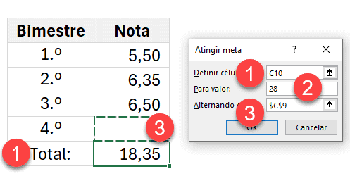 atingir meta excel 2