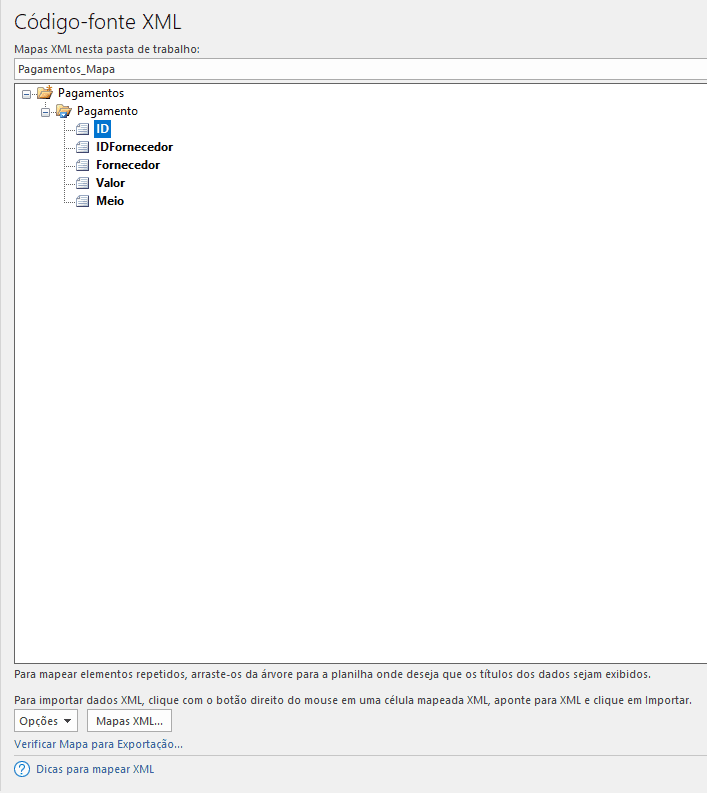 criar arquivo xml excel 5