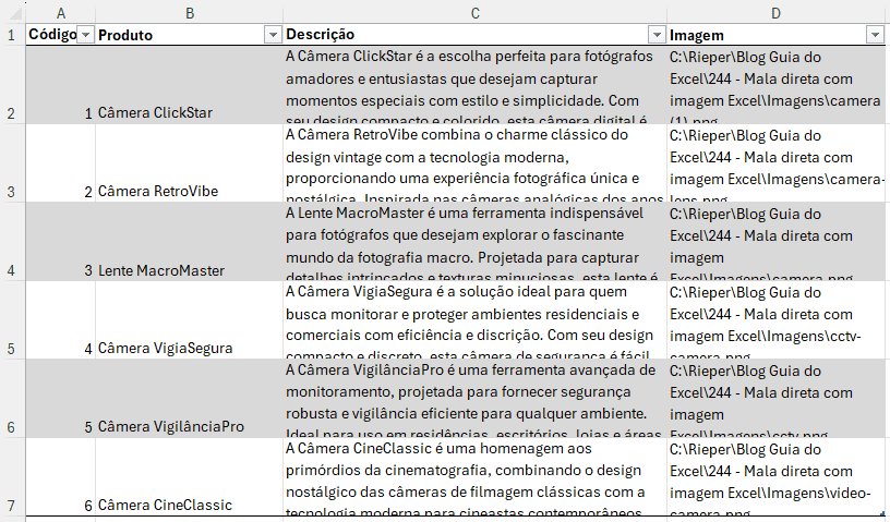 mala direta com imagens no word com excel 1