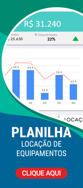 Planilha de locação de equipamentos Excel