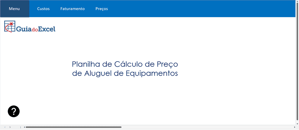 Planilha de Cálculo de preços de Locação de Equipamentos Excel 1