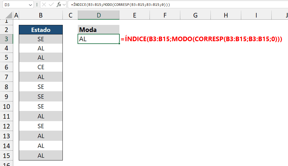 Como Retornar o Texto que Mais se Repete no Excel 3