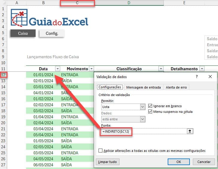 dados validação de dados com lista excel