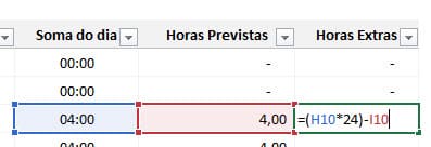 cálculo de horas extras excel
