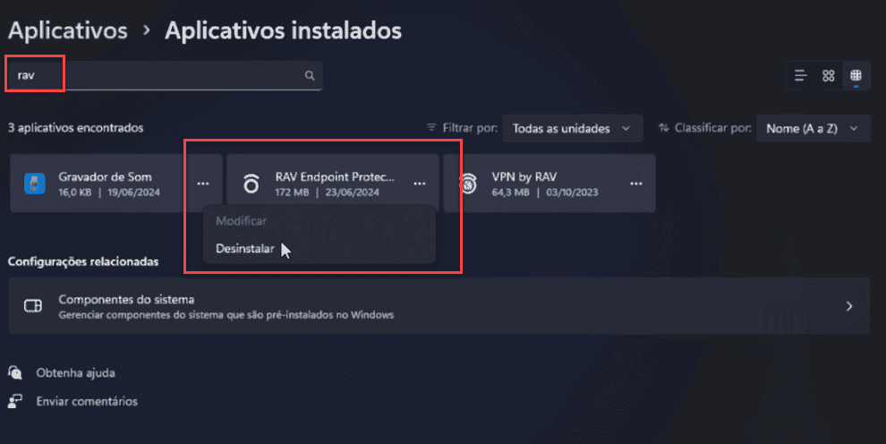 desinstalar rav antivirus apaga arquivos windows