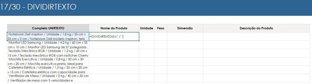 DIVIDIRTEXTO Excel 1