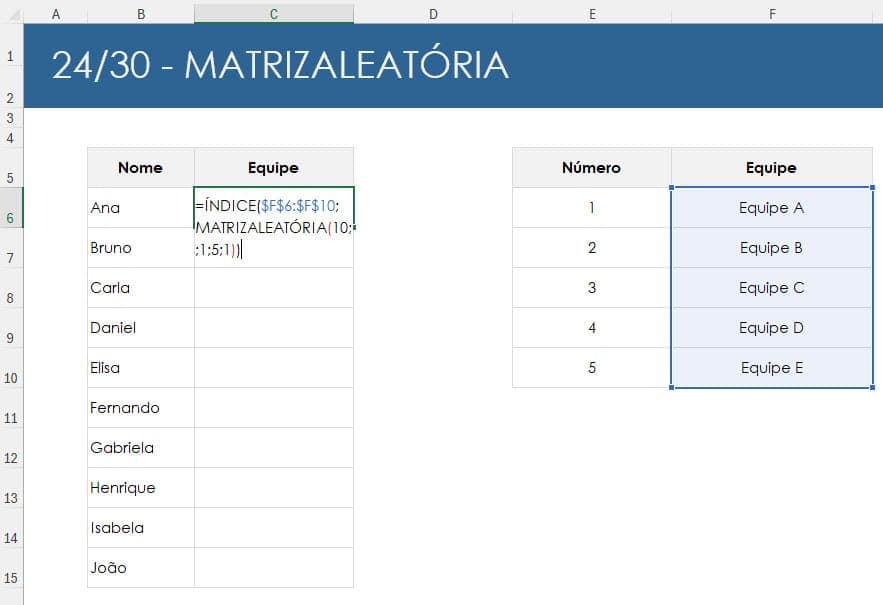 matrizaleatória excel 3