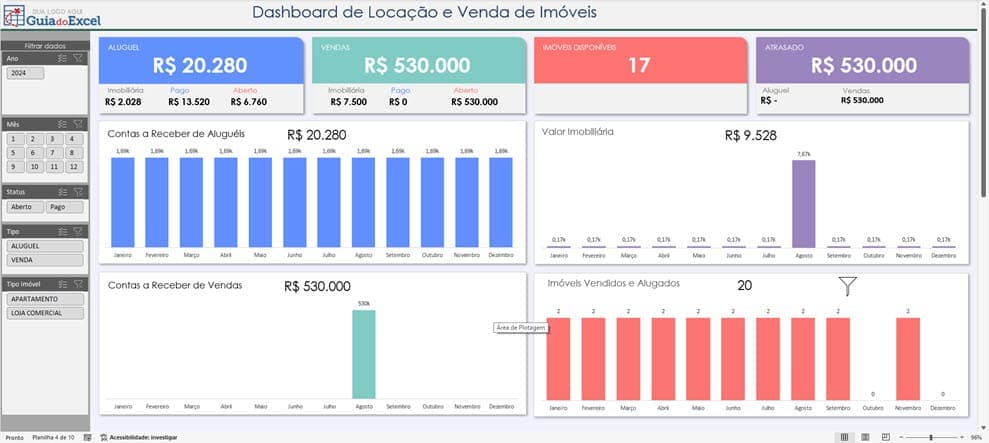 Planilha de Controle de Aluguel e Venda de Imóveis Excel 8