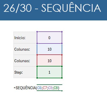 sequência excel 1