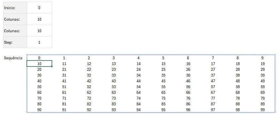 sequência excel 2