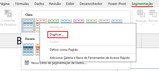 Personalizar Segmentação de Dados no Excel 2