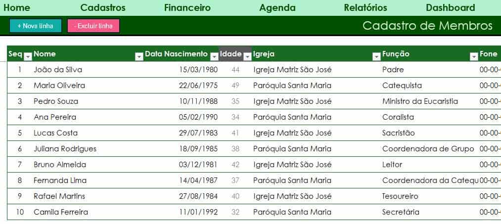 Planilha de Gestão de Igrejas 5