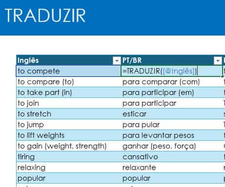 traduzir excel 1