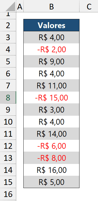 Somar Negativos no Excel 1