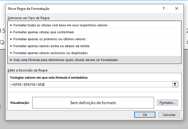 formatação personalizada com formula no excel