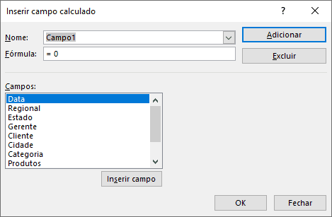 Campos Calculados em Tabelas Dinâmicas Exce 3