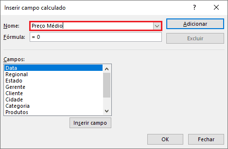 Campos Calculados em Tabelas Dinâmicas Exce 4