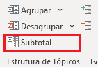 subtotal agrupar tabela dinâmica excel 4